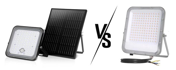 Mains-powered LED Floodlights or Solar-powered LED Floodlights