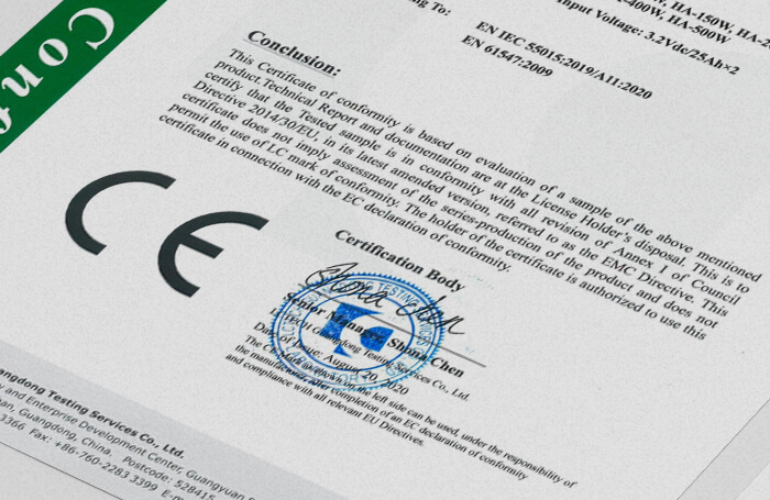 Certification CE