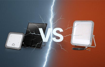 Quel est le meilleur : les projecteurs LED alimentés par le secteur ou les projecteurs LED alimentés par l'énergie solaire ?